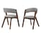 Armen Living Rowan Gray Upholstered Dining Chairs in Walnut Finish, PK2 LCRWSIGRWA - alternate 1